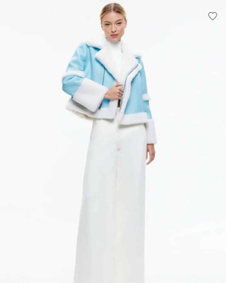Alice & Olivia Blue Leather Jacket by Alice & Olivia - Pickle