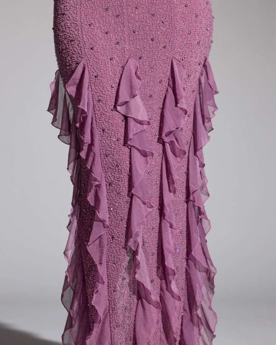Oh Polly Anley Embellished Ruffle Maxi by Oh Polly - Pickle