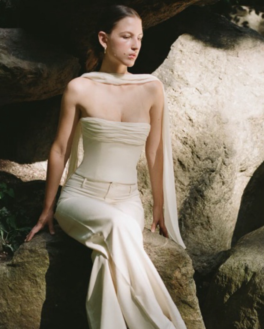 Orseund Iris Chiffon Bustier | Pickle