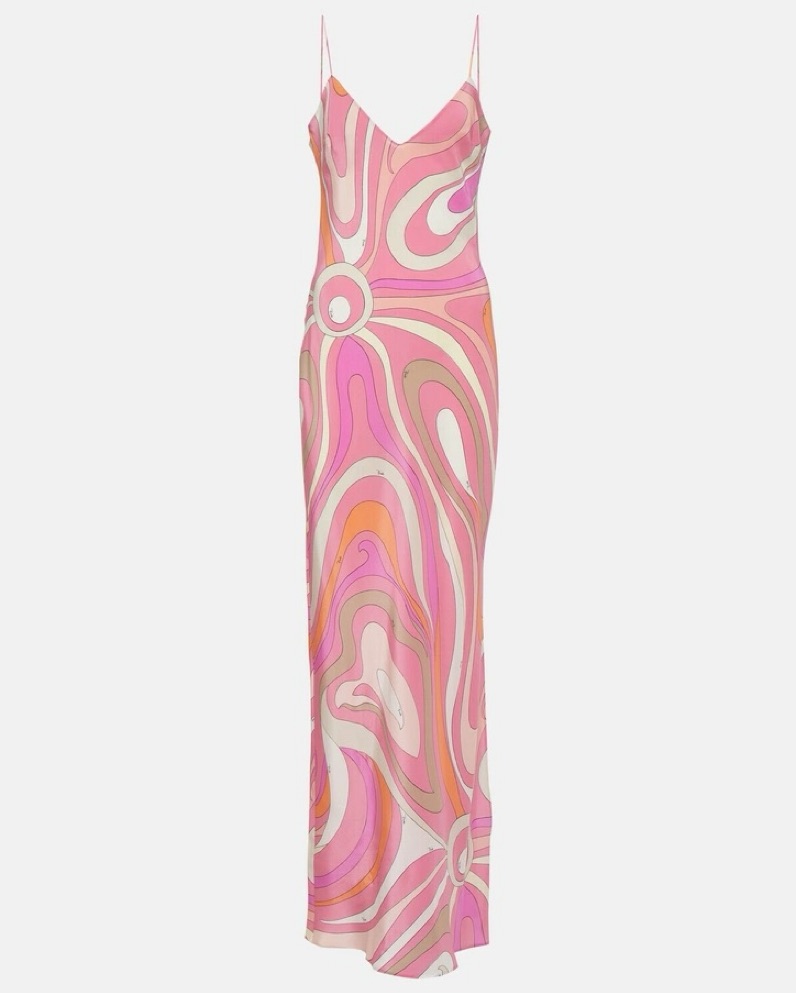 pucci marmo silk slip dress Pucci Marmo-Print Silk Slip Dress by Pucci