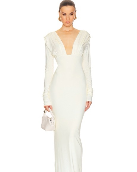Helsa Jersey V Maxi Dress by Helsa - Pickle