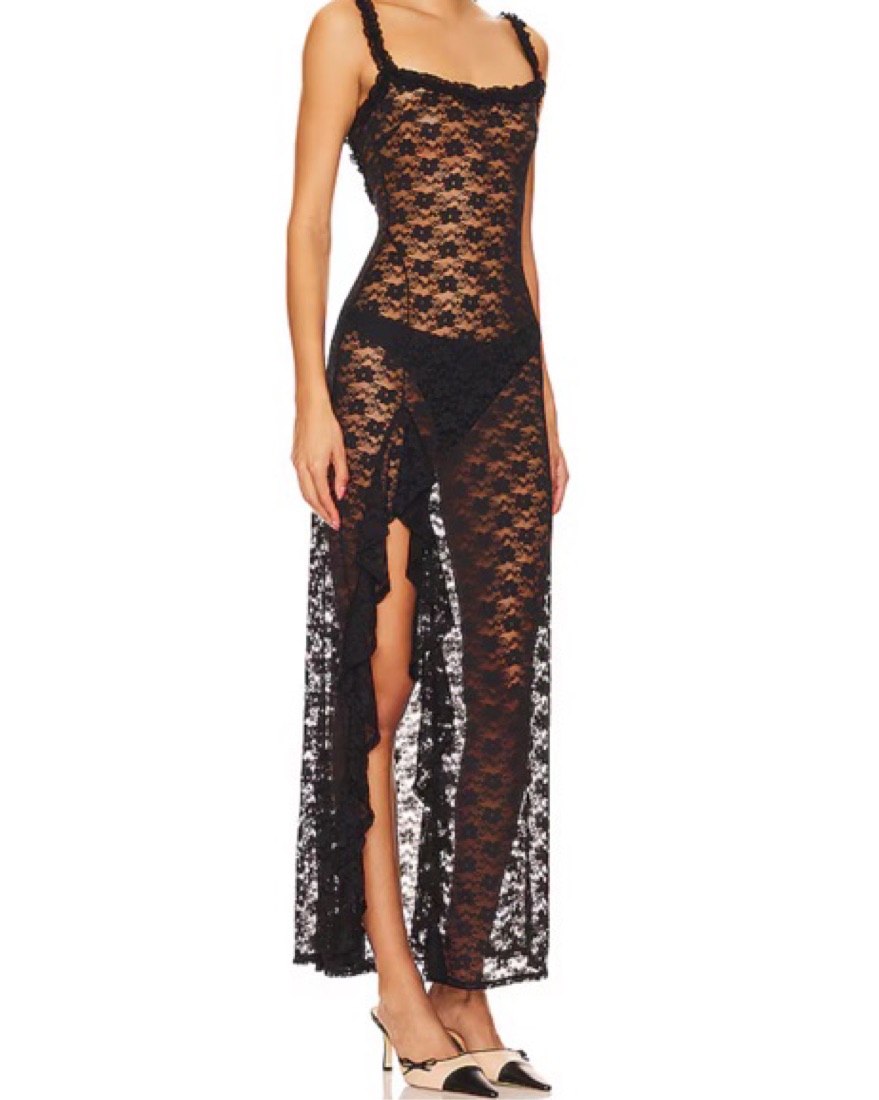 Sheer Black Lace Maxi Dress Revolve by Lovers And Friends - Pickle