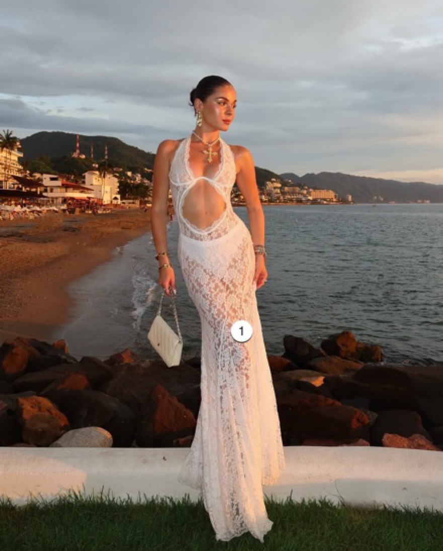 Leau White Lace Sheer Maxi by Leau - Pickle