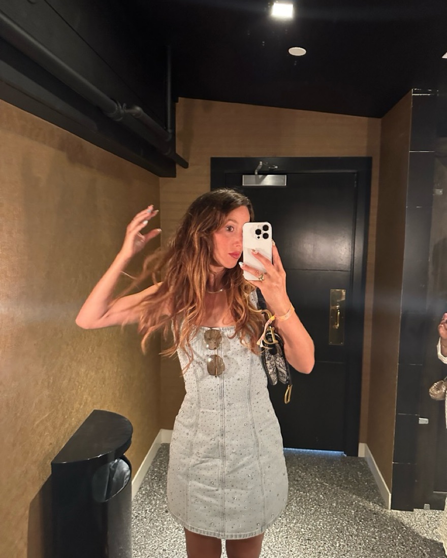 denim mirror dress Pansy Scoop Neck Flounce Hem Maxi Dress Denim