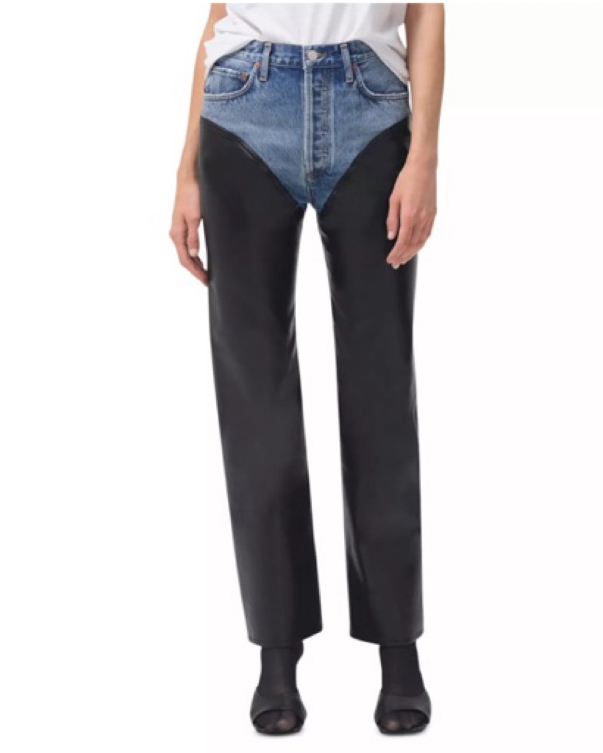Agolde Harley Leather Denim Pants | Pickle