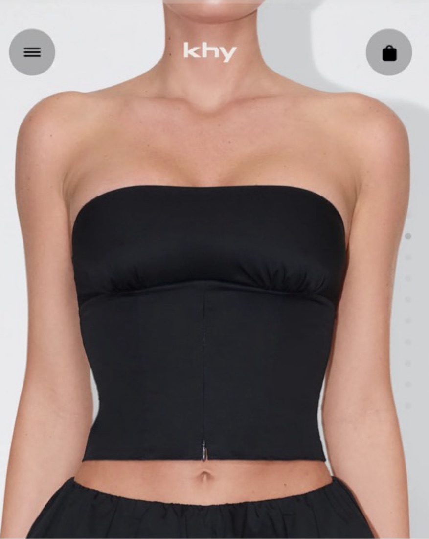 Khy Poplin Tube Top Black by KHY - Pickle