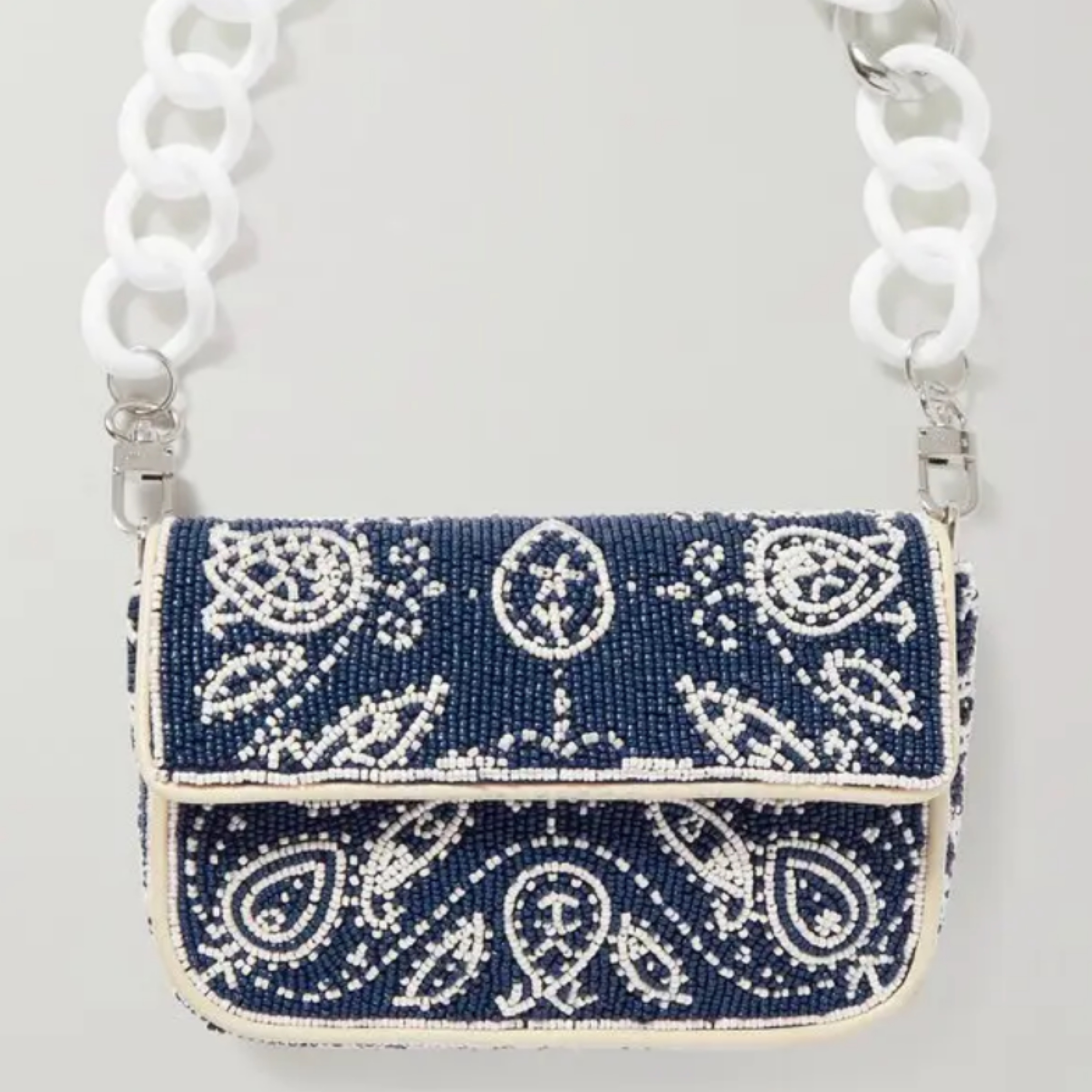 Staud Blue Beaded Shoulder Bag | Pickle