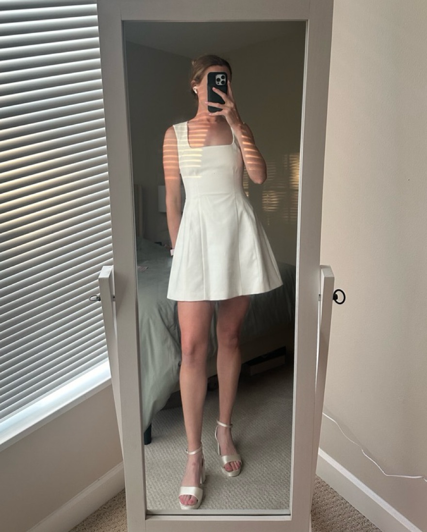 mini white feather dress Rosalinda | White Sequin Square-Neck Mini Dress With Feather Trim
