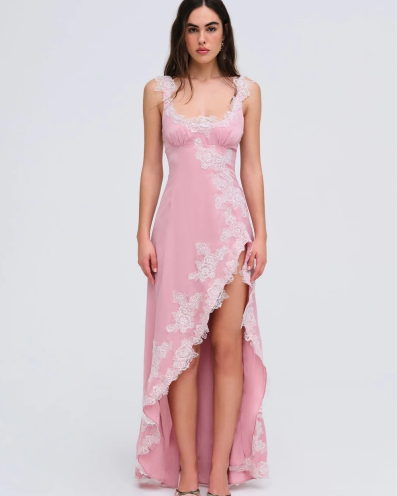 For Love & Lemons Pink Lace Maxi Dress by For Love & Lemons - Pickle