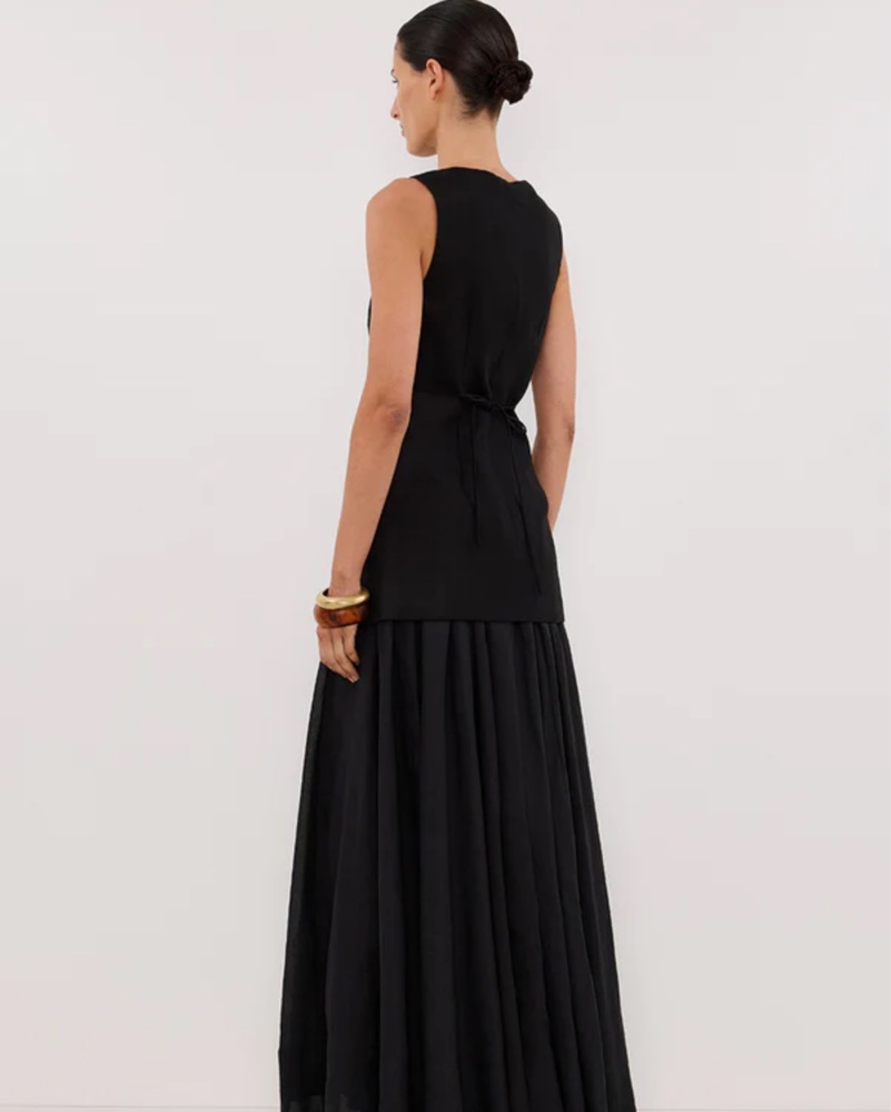 dissh asymmetrical dress Addison Black Linen Asymmetric Maxi | The Borrowed Collective