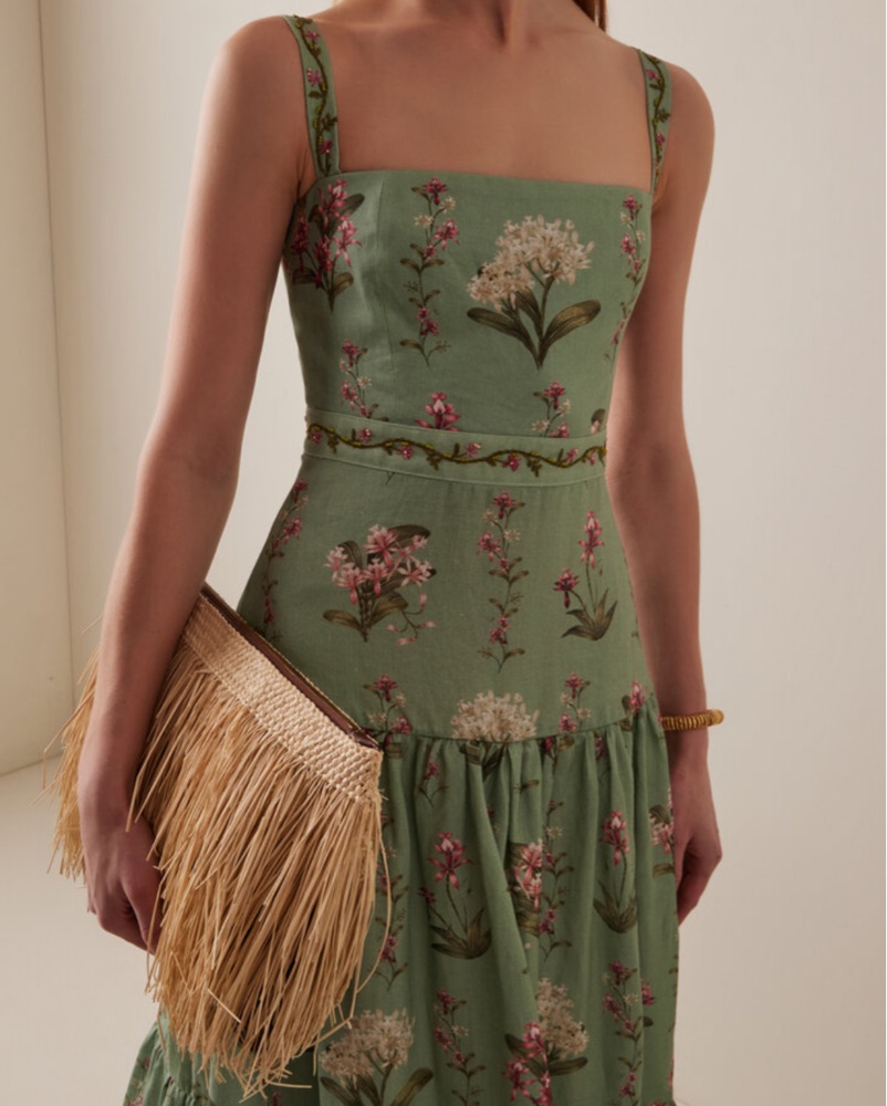 Agua Bendita Green Dress by Agua by Agua Bendita - Pickle