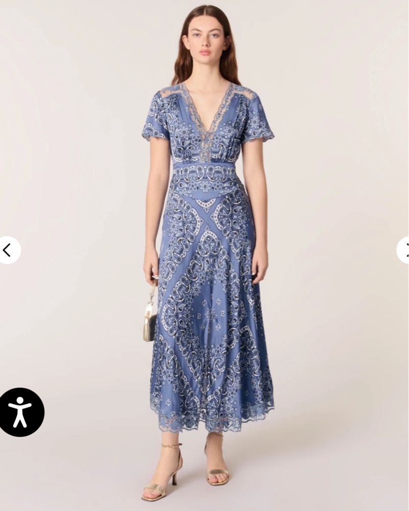 dusty blue dress nearby BABARONI Dusty Blue Bridesmaid Dress Sweetheart Pleated Maxi Chiffon Wedding Party Gown With Slit main image 0