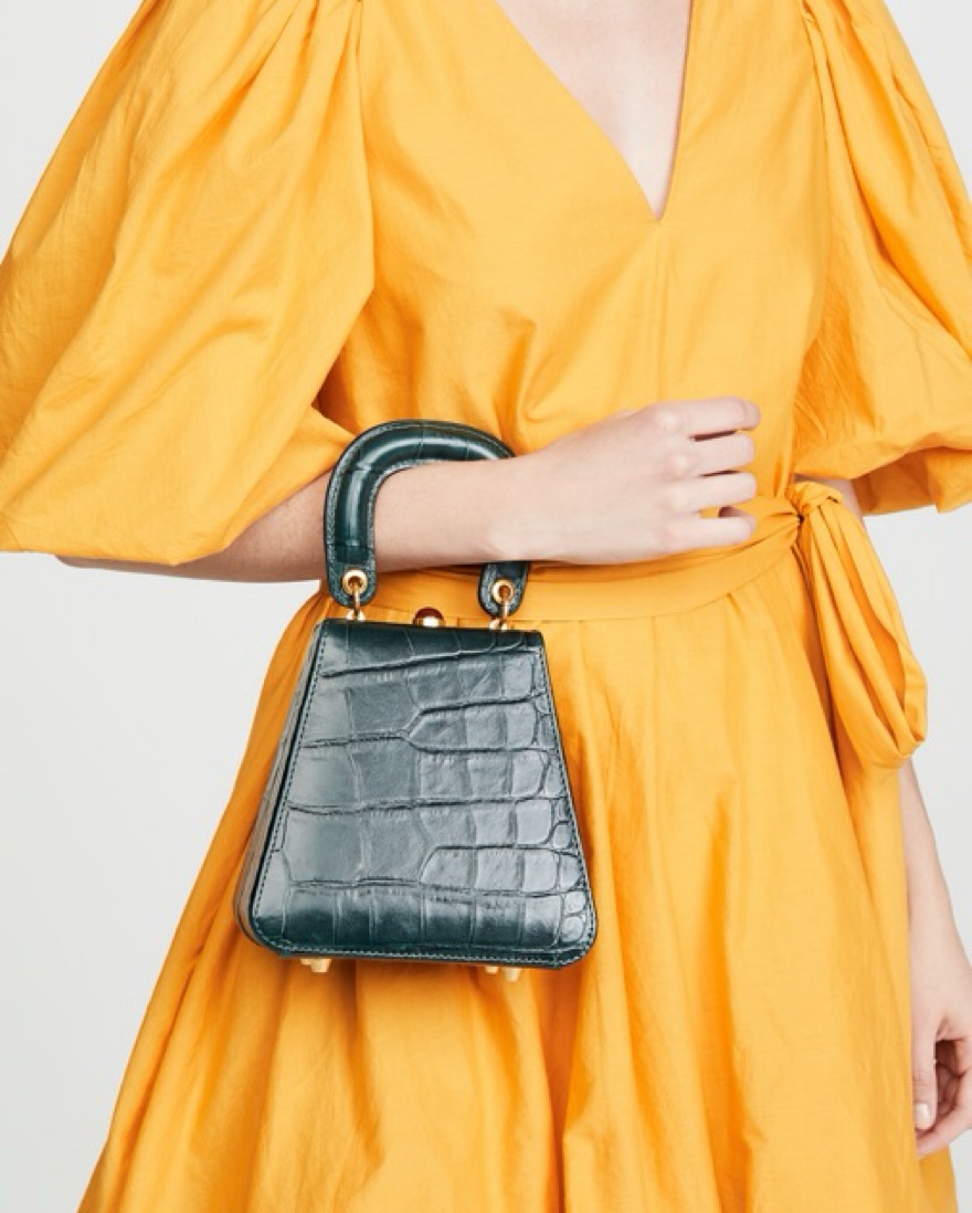 Staud Kenny Croc Bag In Pistachio | Pickle