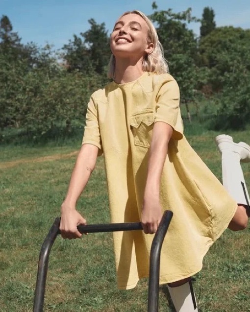 Ganni x Levi's Yellow A-LINE MINI DRESS by Ganni - Pickle