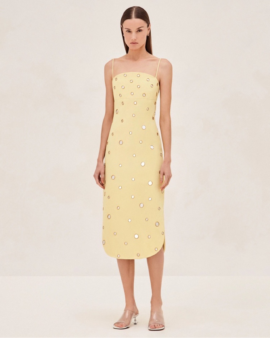 Alexis Mirrored Malia Midi Dress Yellow by Alexis - Pickle
