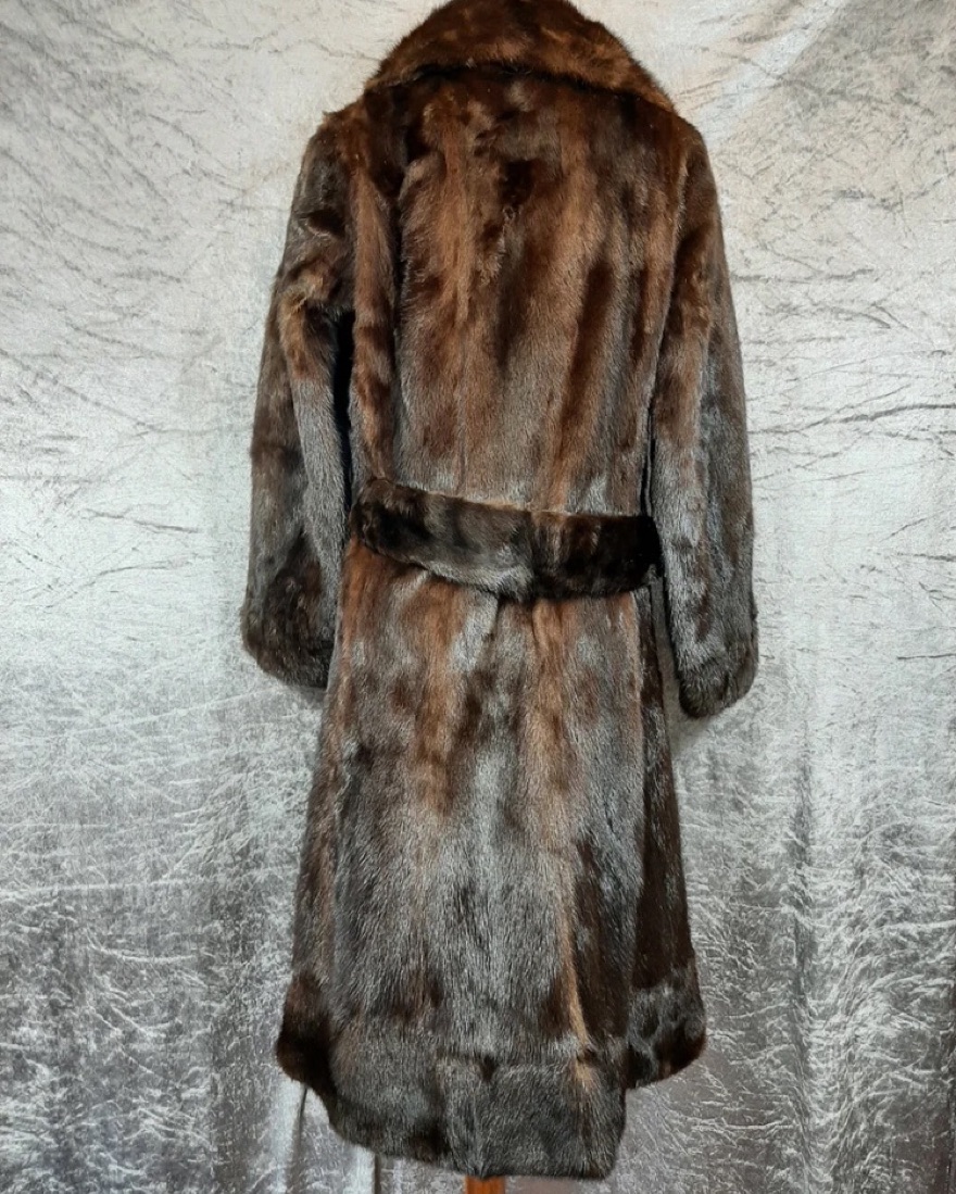 【2plan】Mink reversible crop antique jacket 1980s Vintage Monterey Fashions Faux Mink Fur Crop Jacket