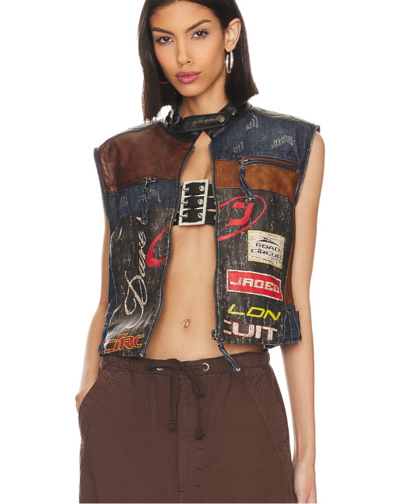 Daytona Zip Off Sleeve Moto Jacket by Jaded London - Pickle