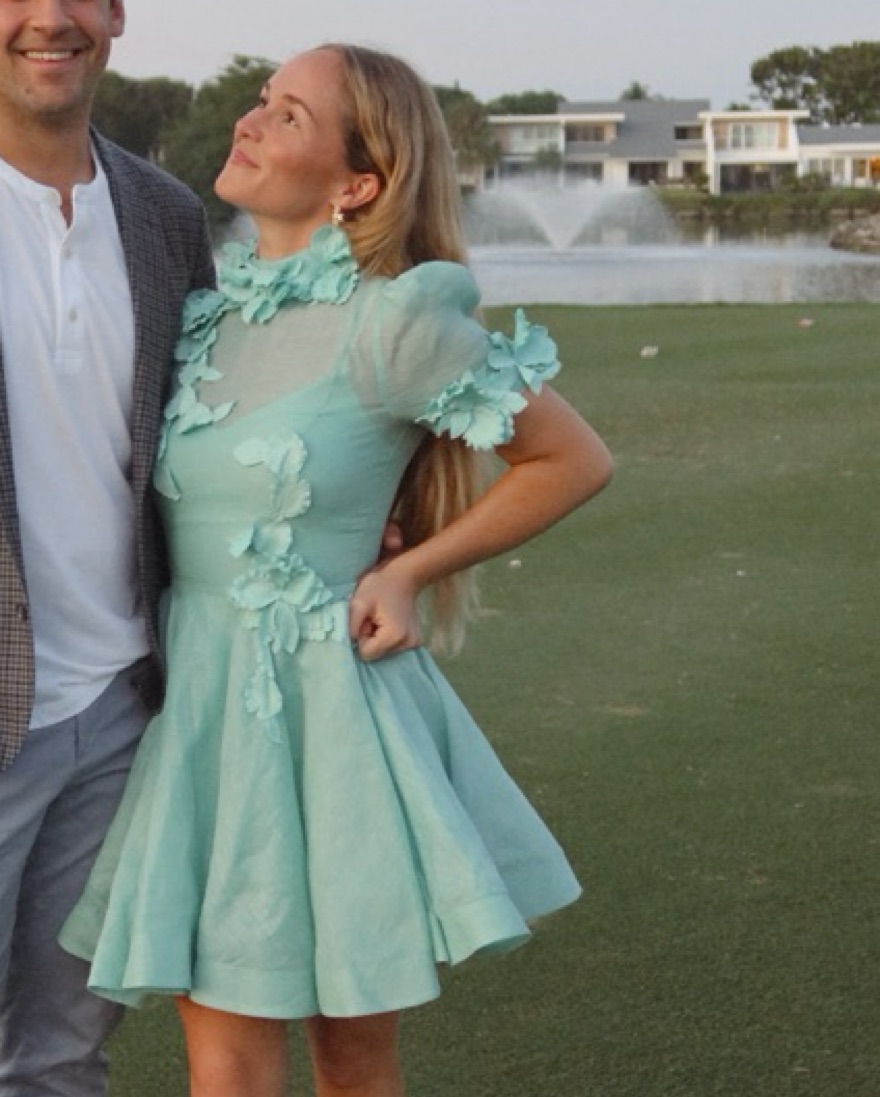 Zimmermann Green/Blue Linen Mini Dress | Pickle