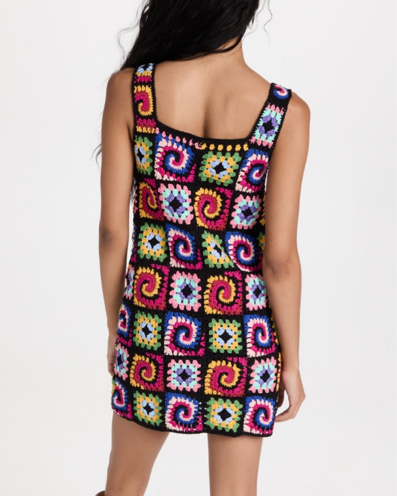 STAUD Psychedelic Crochet Mini Dress by Staud - Pickle