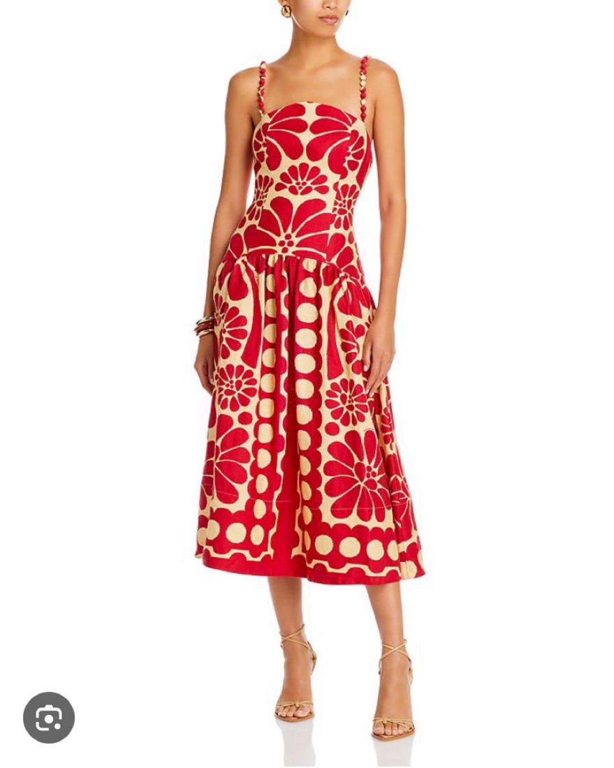 Farm Rio Palermo Sleeveless Midi Dress by Farm Rio - Pickle