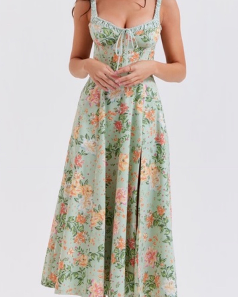 house of cb green floral dress Green Floral House Of CB Dress by House of CB