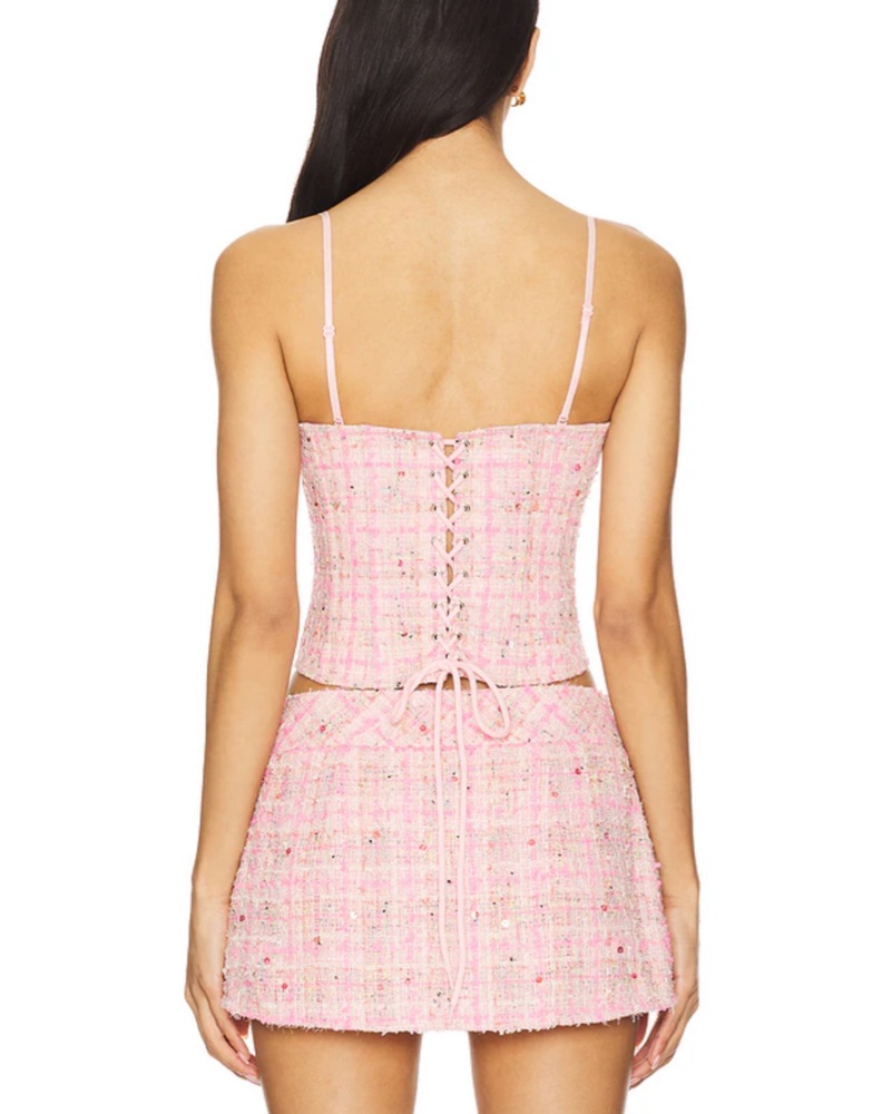 Guizio Sparkly Pink Tweed Set by Danielle Guizio - Pickle