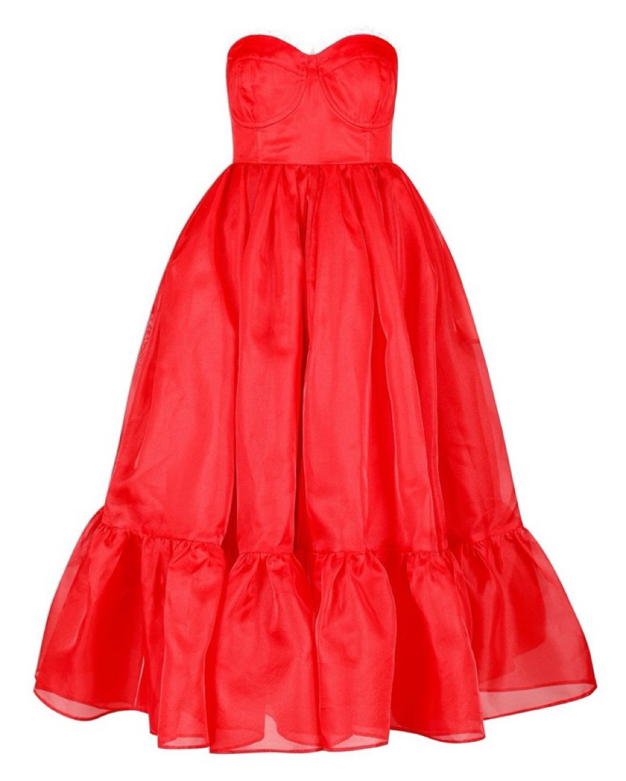 selkie corset puff midi dress Selkie Red French Corset Puff Dress by Selkie