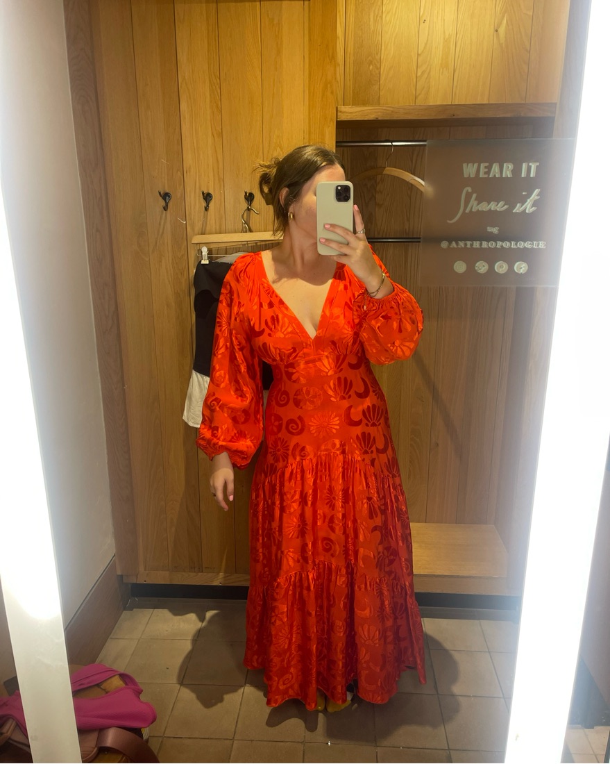 Farm Rio By Anthropolgy Orange Long Dres by FARM RIO - Pickle