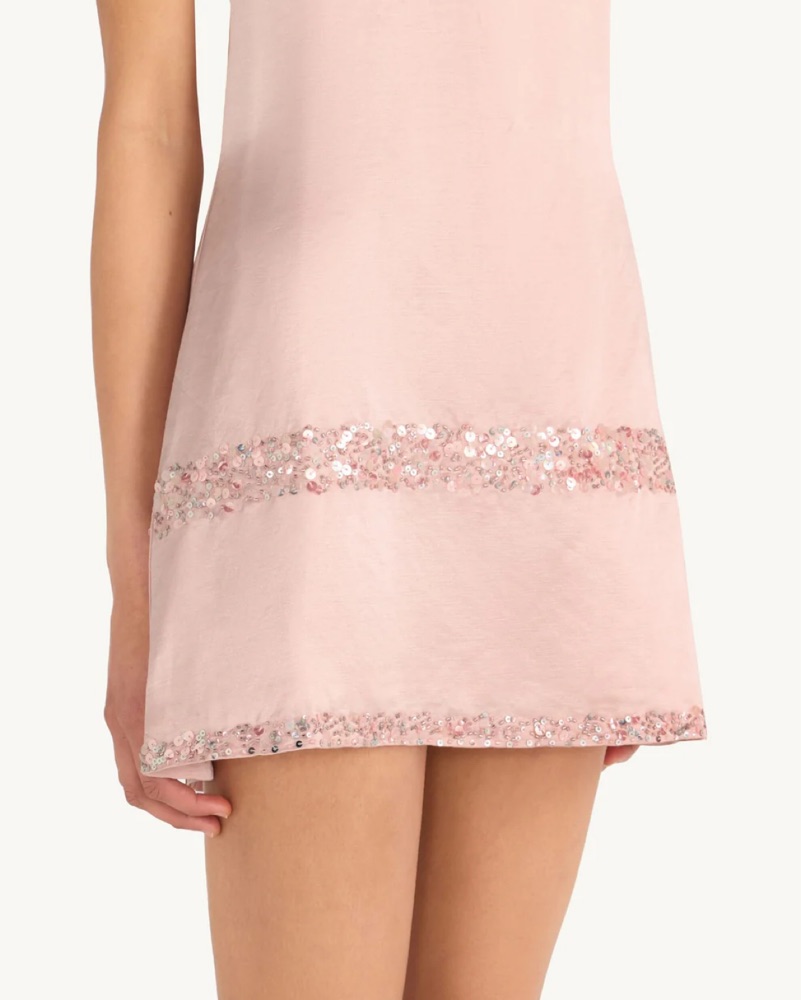 midi white beaded dress Olivia Midi Sequin Dress – Retrofete main image 0