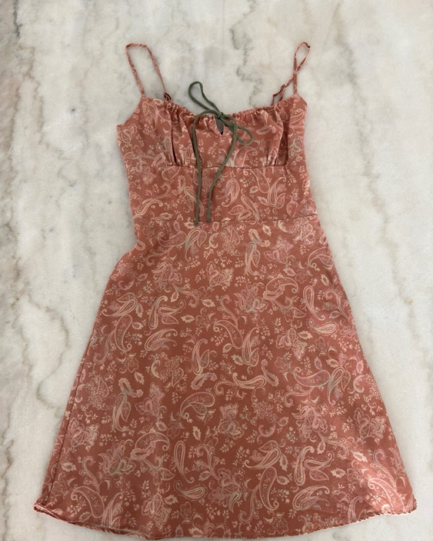 Realisation Par Inez Silk Mini Dress by Realisation Par - Pickle