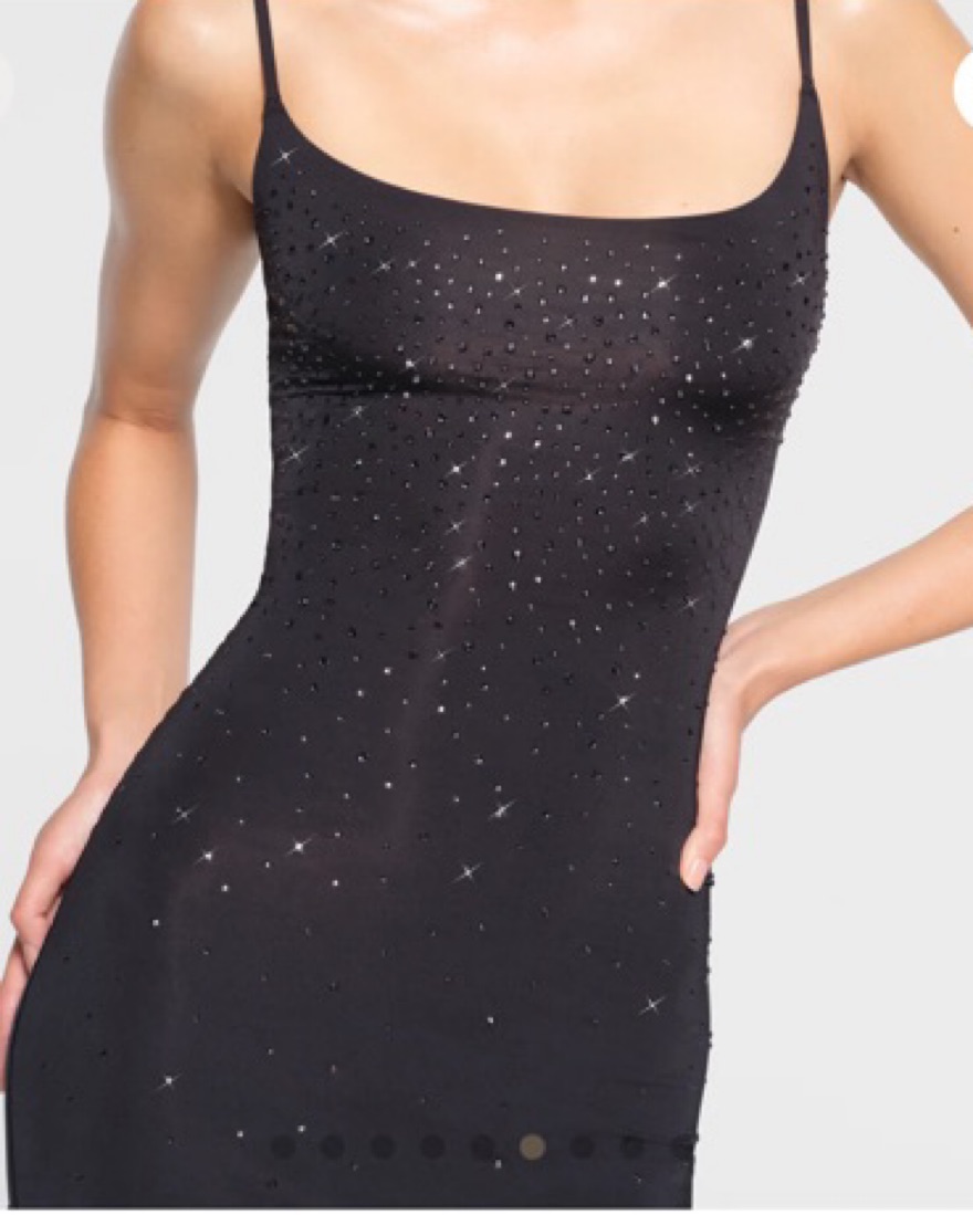 skims jelly sheer rhinestone dress Skims X Swarovski Jelly Sheer Cami Dress by Skims