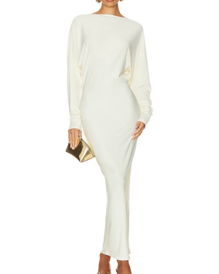 long sleeved jersey dress Ulla Johnson | Women's Amari Jersey in Round Neck Long Sleeve Maxi Dress Size XL | Evening Dress | Wedding Guest Dresses
