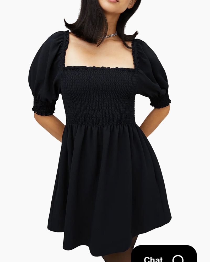ワンピース House on the Hill Puff Sleeve Dress 120 Chic Black Puff Sleeve Dress by Hill House Home | Pickle
