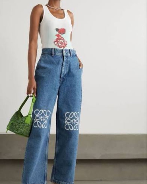 Loewe Anagram High-rise Wide-leg Jeans | Pickle