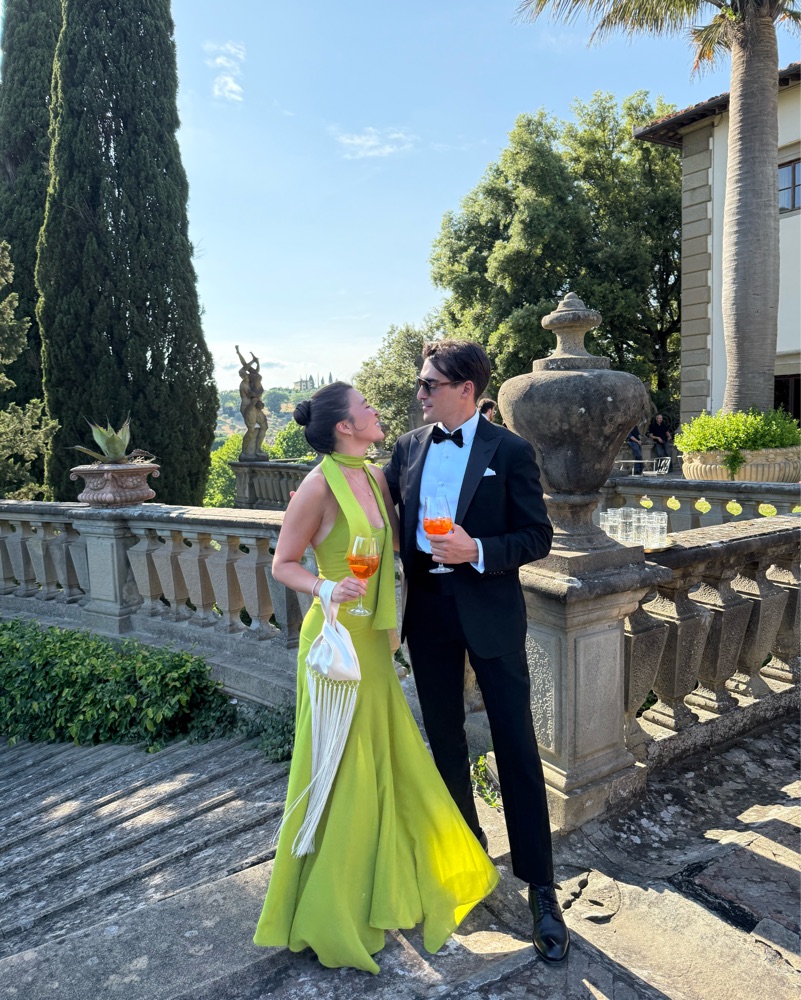 Vibrant Green Gown with Elegant Pleated Detail by Siedres - Pickle