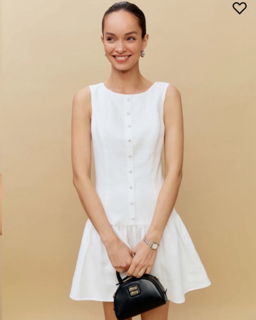 reformation kiernan linen dress Reformation Kiernan Linen Mini Dress light pink size