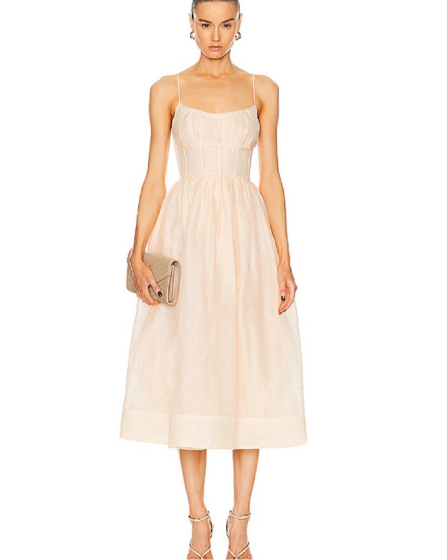 natura ruched midi dress zimmermann Natura Ruched Midi Dress