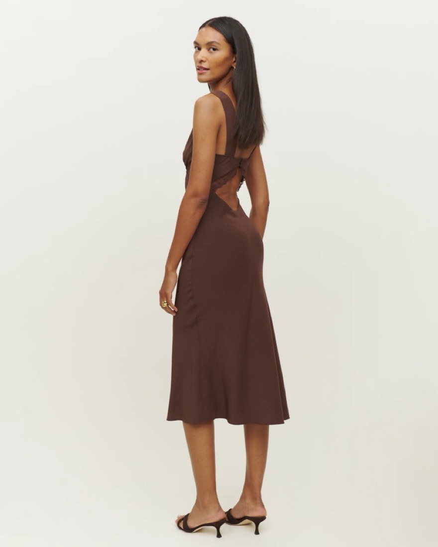 reformation provence dress brown Two Ways To Style The Reformation Provence Silk Dress